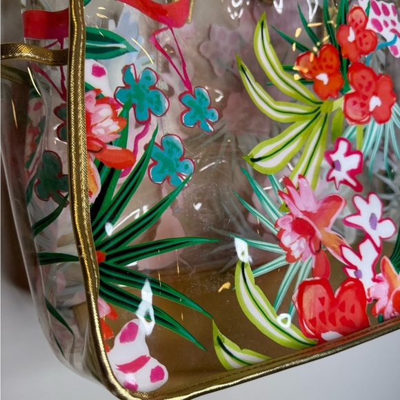 Spartina 449 Flamingo Floral Retreat Clear Beach Tote - Picture 13 of 13